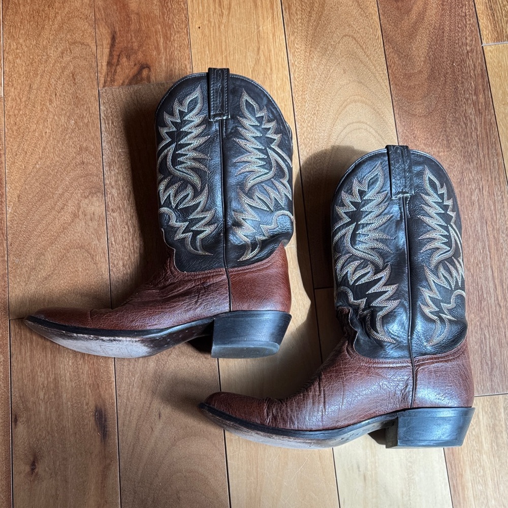 Men's Brown Leather Western Cowboy Boots